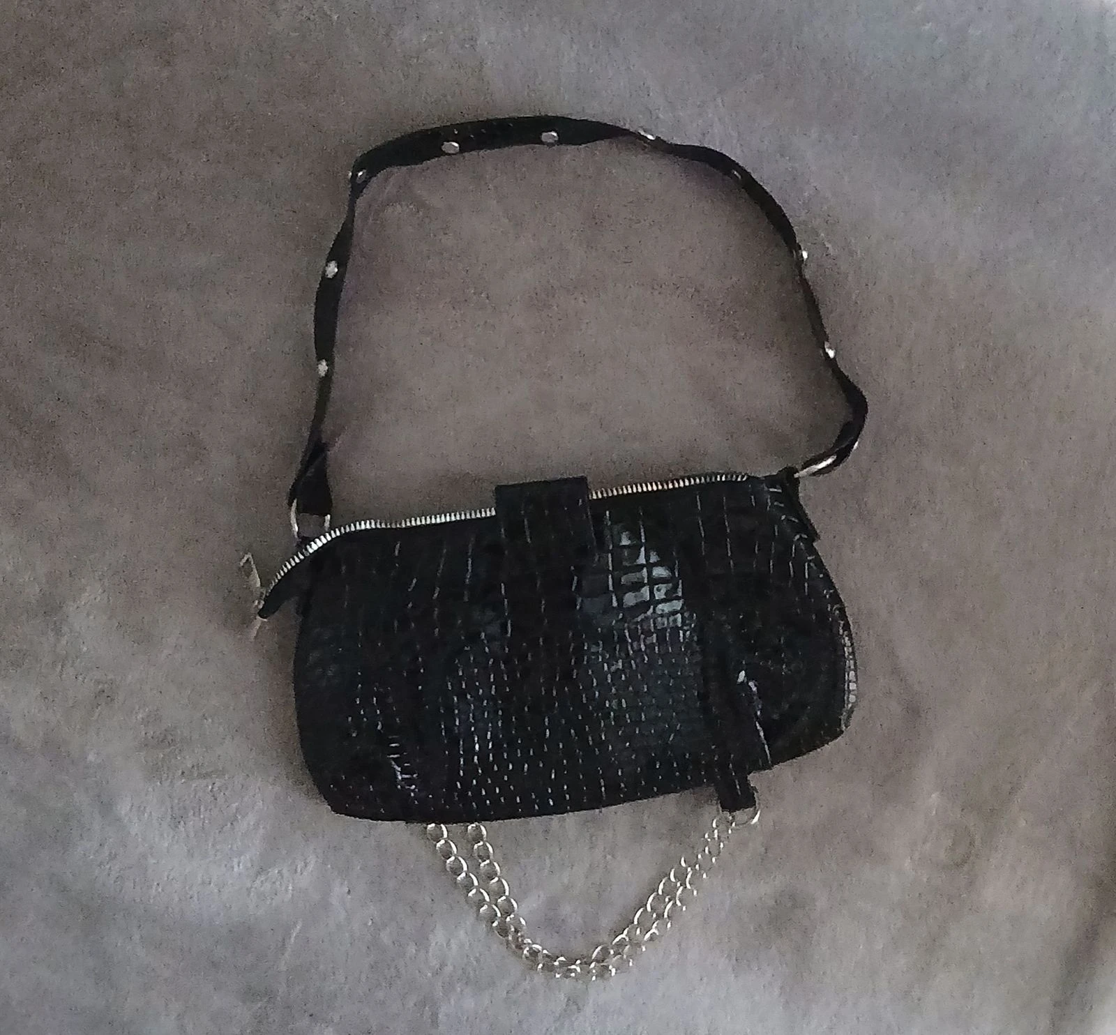 Bolsa baguete preta – Estilo Rock / Y2K / Grunge – photo 2